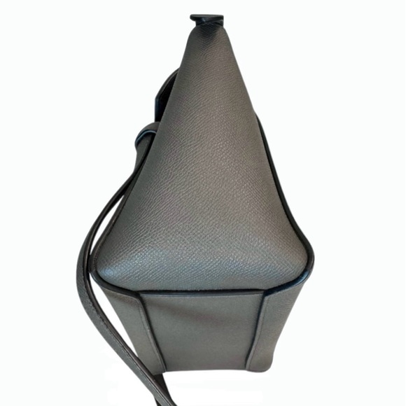 CELINE NANO BELT BAG Grained Calfskin Gray Antique Gold-Tone Metal Crossbody Bag - Picture 9 of 16